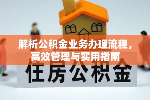 乌兰解析公积金业务办理流程，高效管理与实用指南